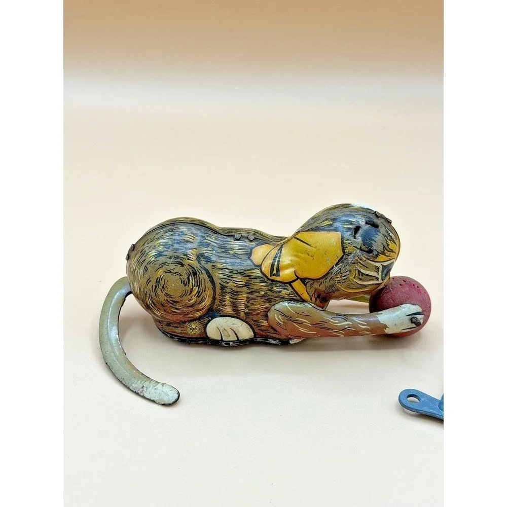 1930s Marx Tin Litho Mechanical Cat Wooden Ball Toy Key Parts Repair